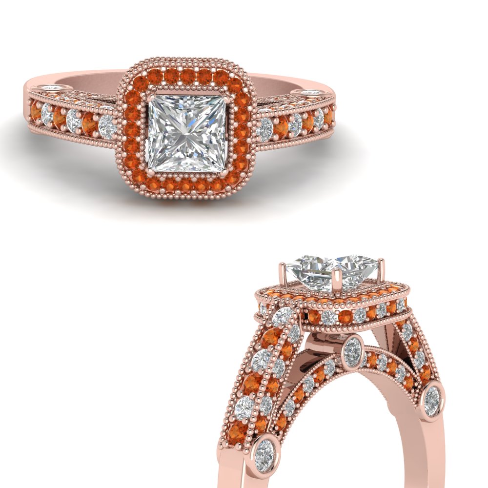 Big Round Diamond Engagement Ring In 14K Rose Gold, 57% OFF