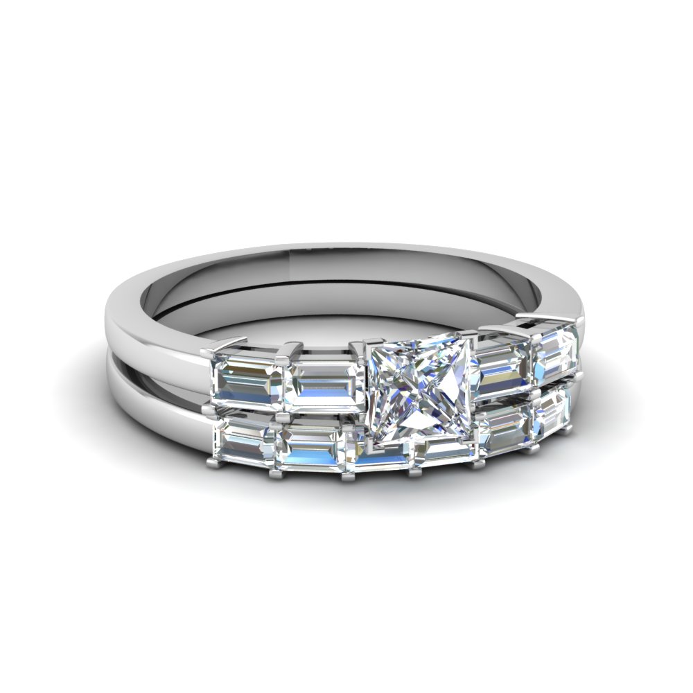 wedding ring sets with baguettes