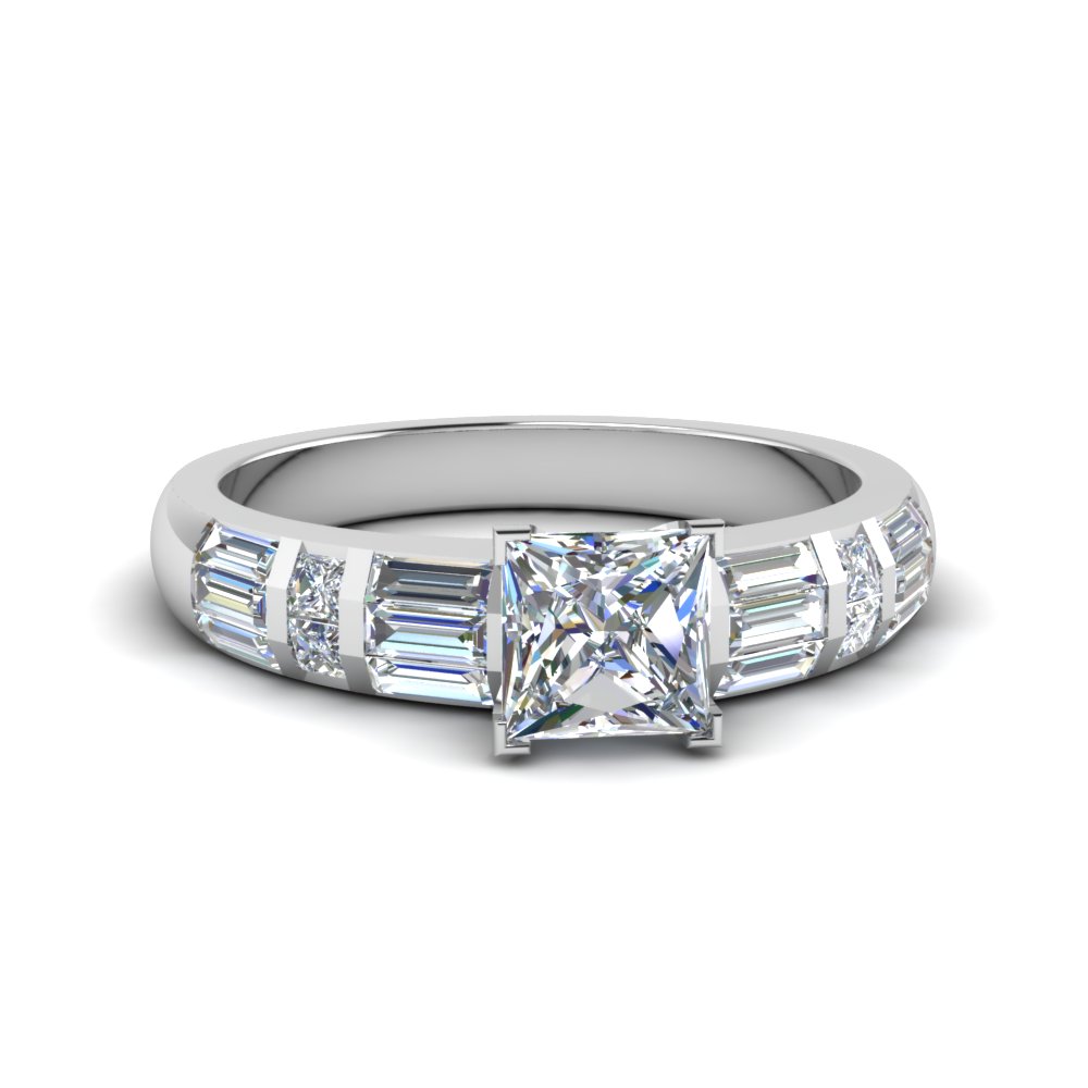 Princess Cut Baguette Diamond Ring