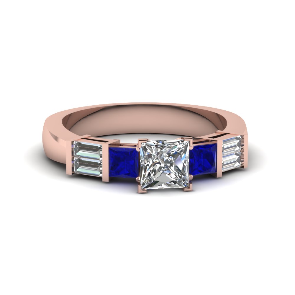 14K Rose Gold Side Stone Engagement Rings | Fascinating Diamonds