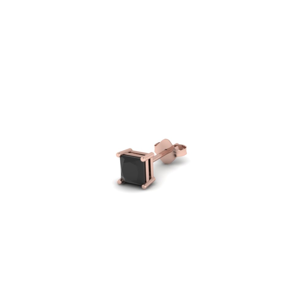 Princess Cut Black Diamond Stud Mens Earrings In 18k Rose Gold Princess Cut Black Diamond Stud Mens Earrings In 18k Rose Gold Fdms4prgblack10ct Nl Rg
