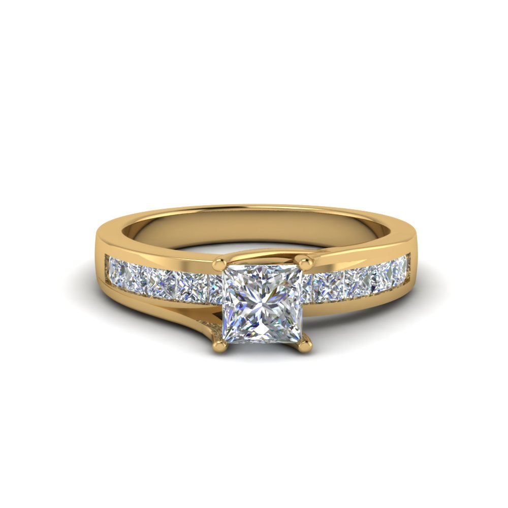 Cathedral Channel Set Diamond Engagement Ring, 511