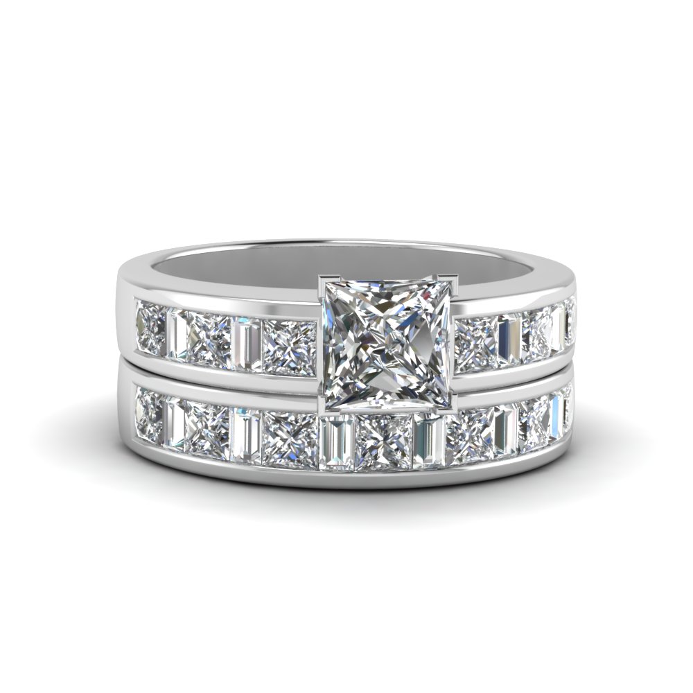  Princess  Cut  Channel Baguette  And Princess  Accent Diamond 