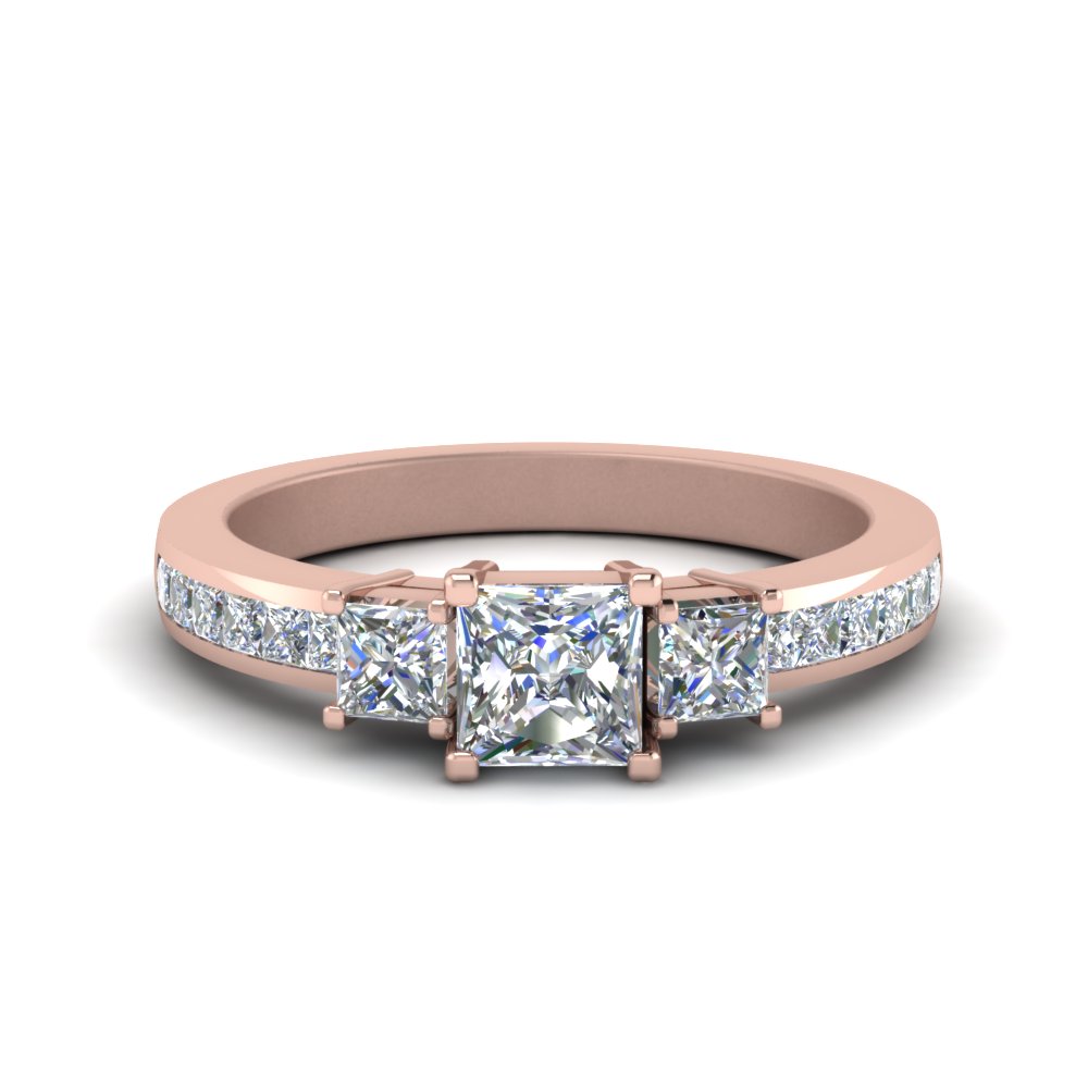 Princess Cut Channel Set Diamond Ring