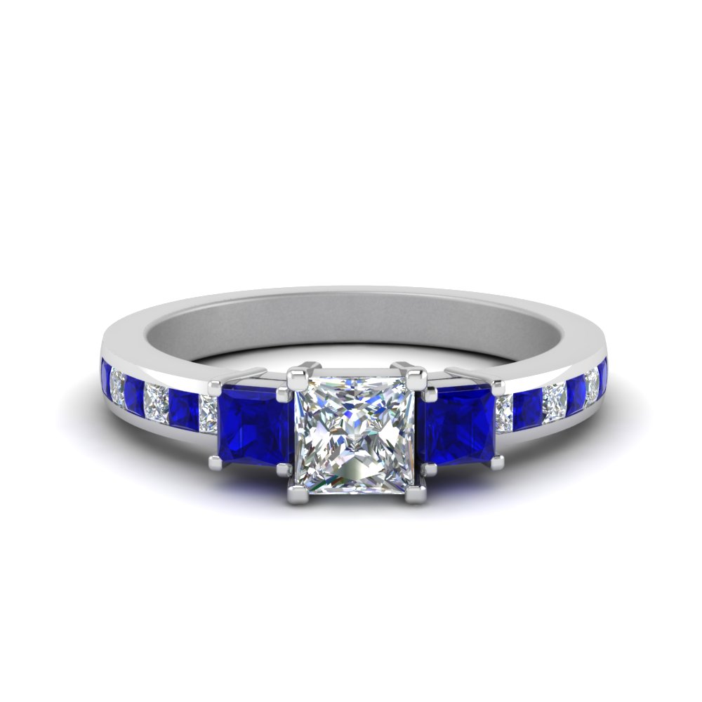 engagement ring with sapphire accents