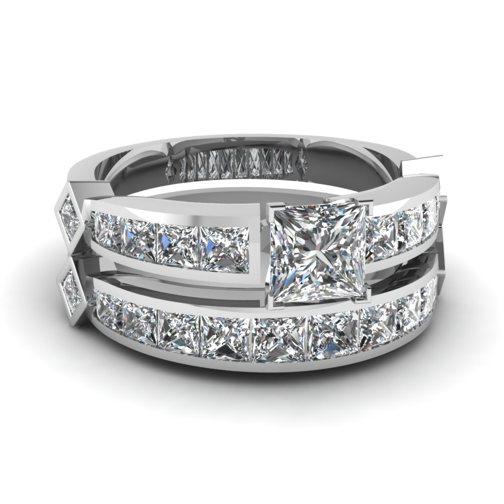  Princess  Cut  Diamond Channel Set  Princess  Accent Wedding  