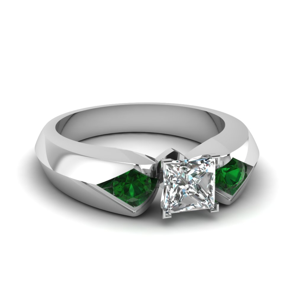 3 Stone Princess Cut Engagement Rings