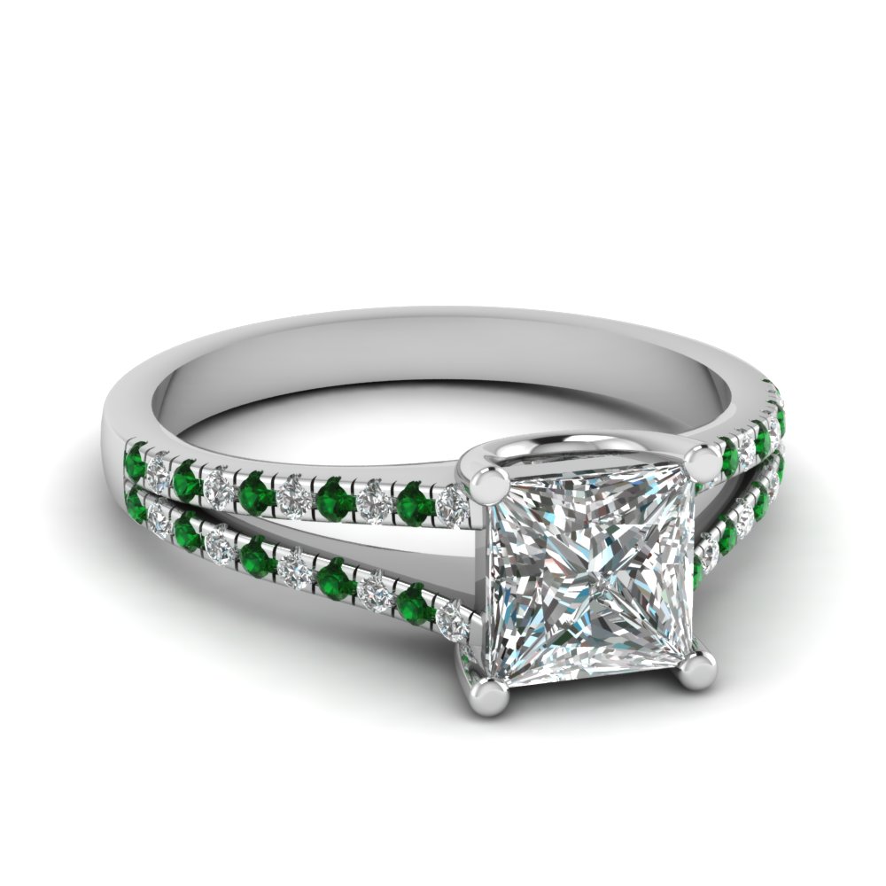 Stunning Emerald Side Stone Engagement Rings | Fascinating Diamonds