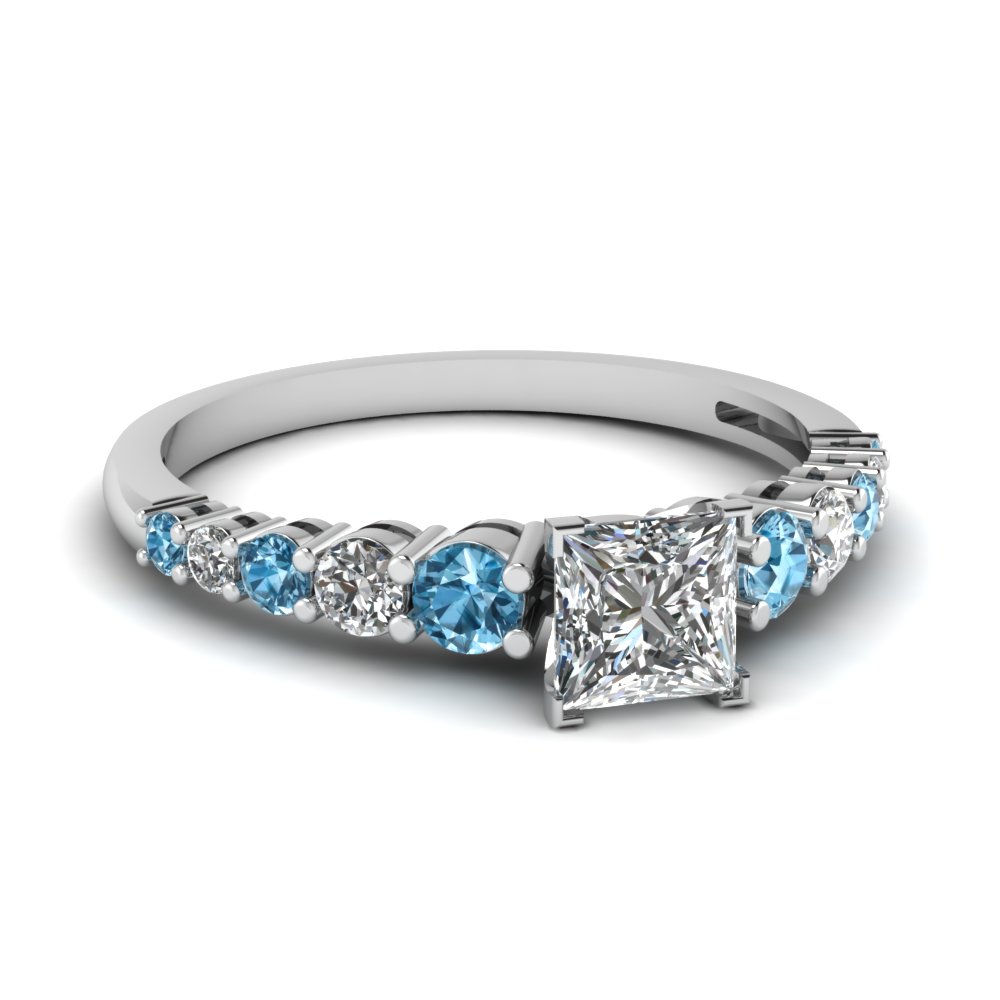 Shop Princess Cut With Blue Topaz Engagement Rings Online