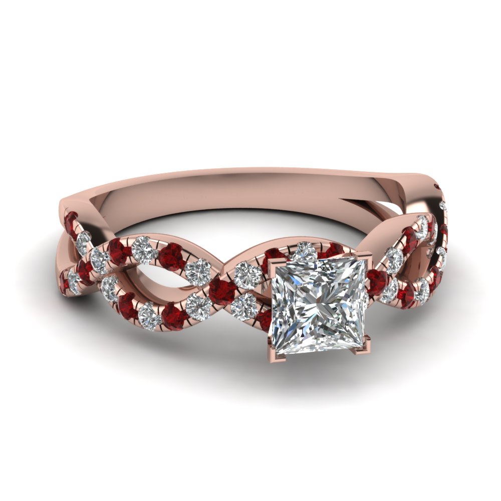 Princess Cut Infinity Ruby Ring