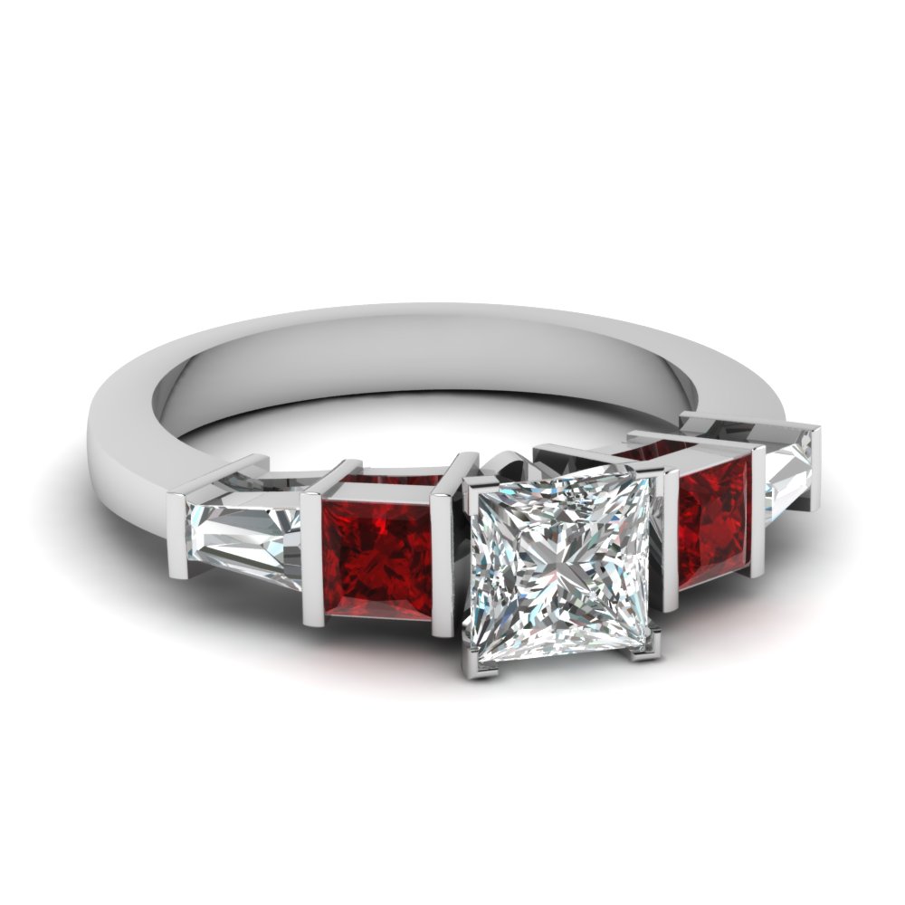 Baguette & Ruby Diamond Ring