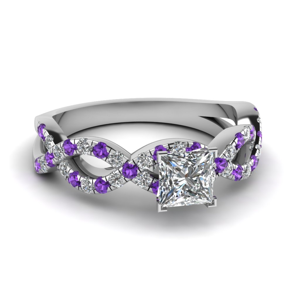 Purple Topaz Infinity Engagement Ring