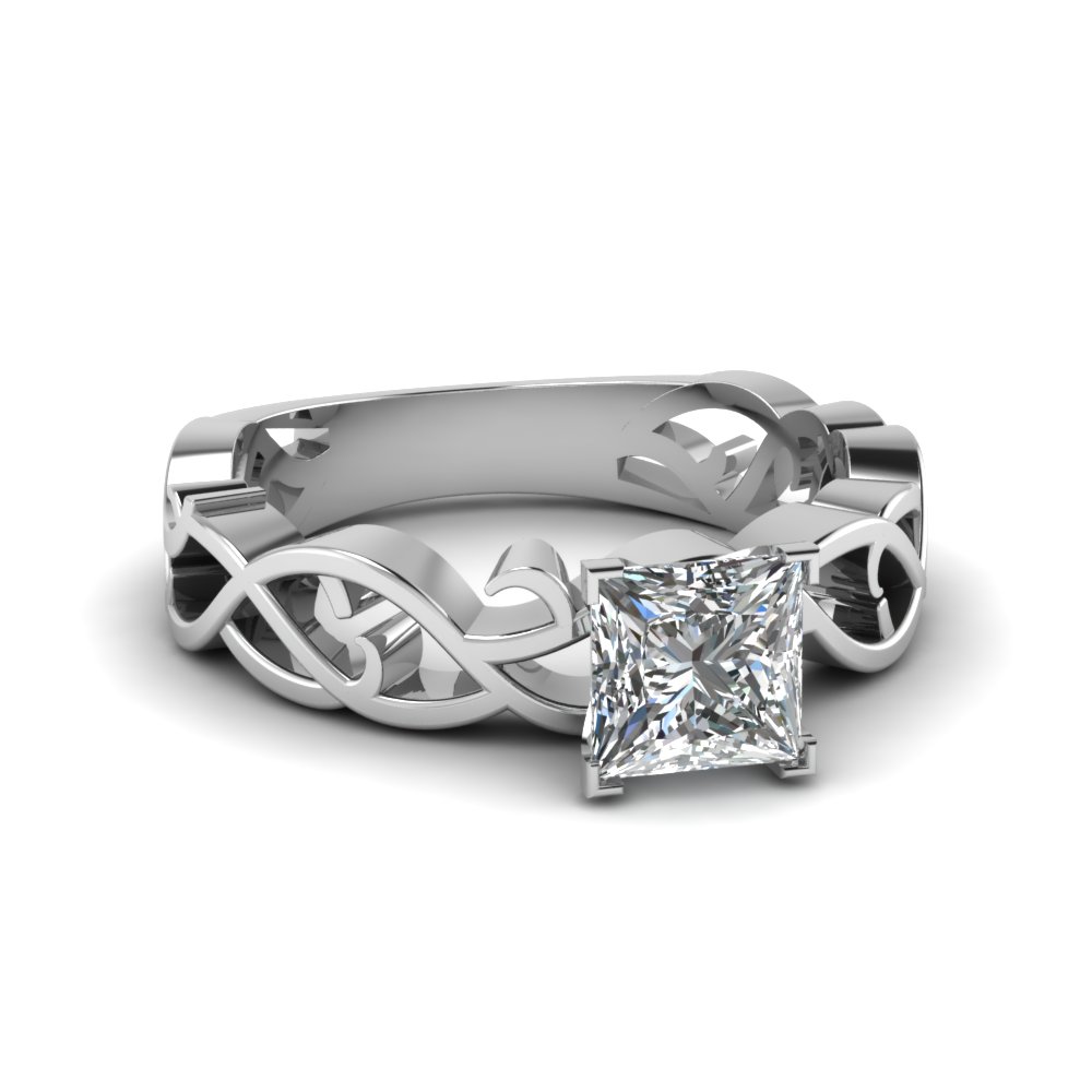 Intricate Solitaire Engagement Ring