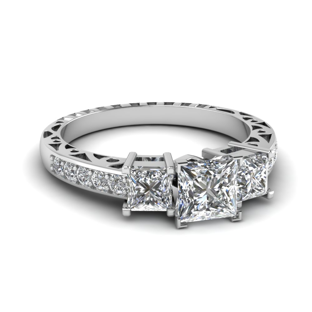 Princess Cut Vintage Engagement Rings | Fascinating Diamonds