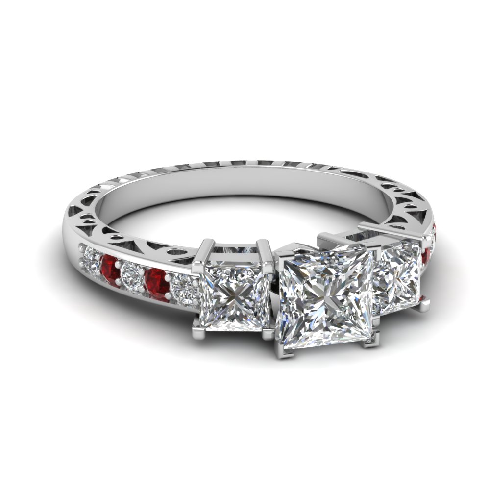 Princess cut vintage on sale style engagement ring