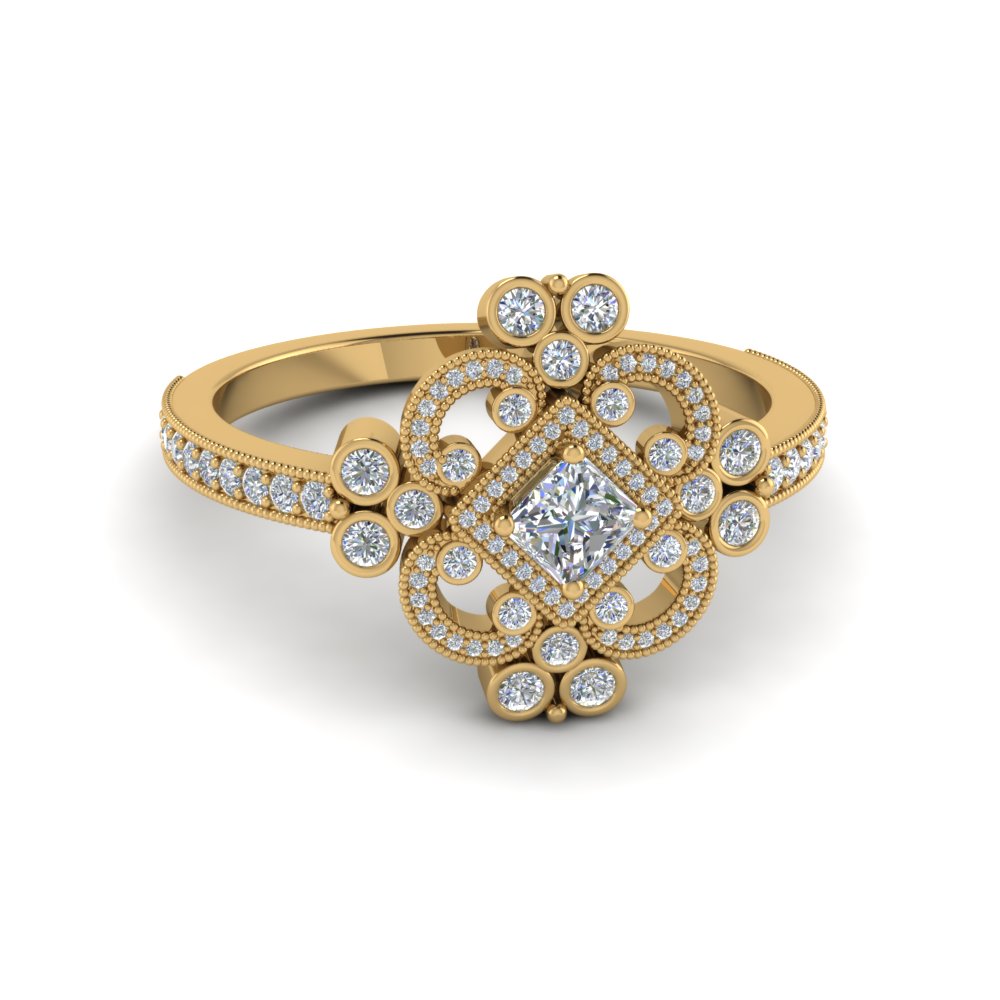 18K Yellow  Gold  Vintage  Engagement  Rings 