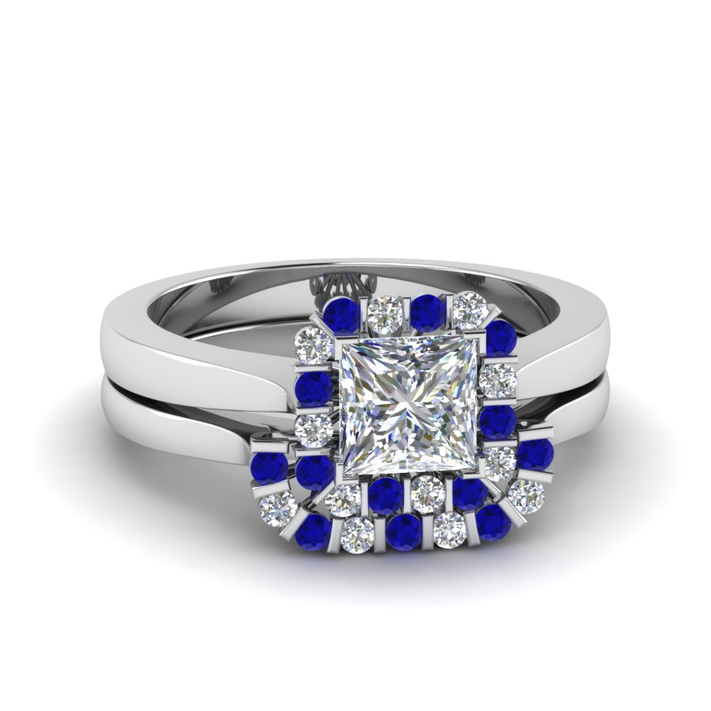Halo Princess Cut Diamond Ring With Band