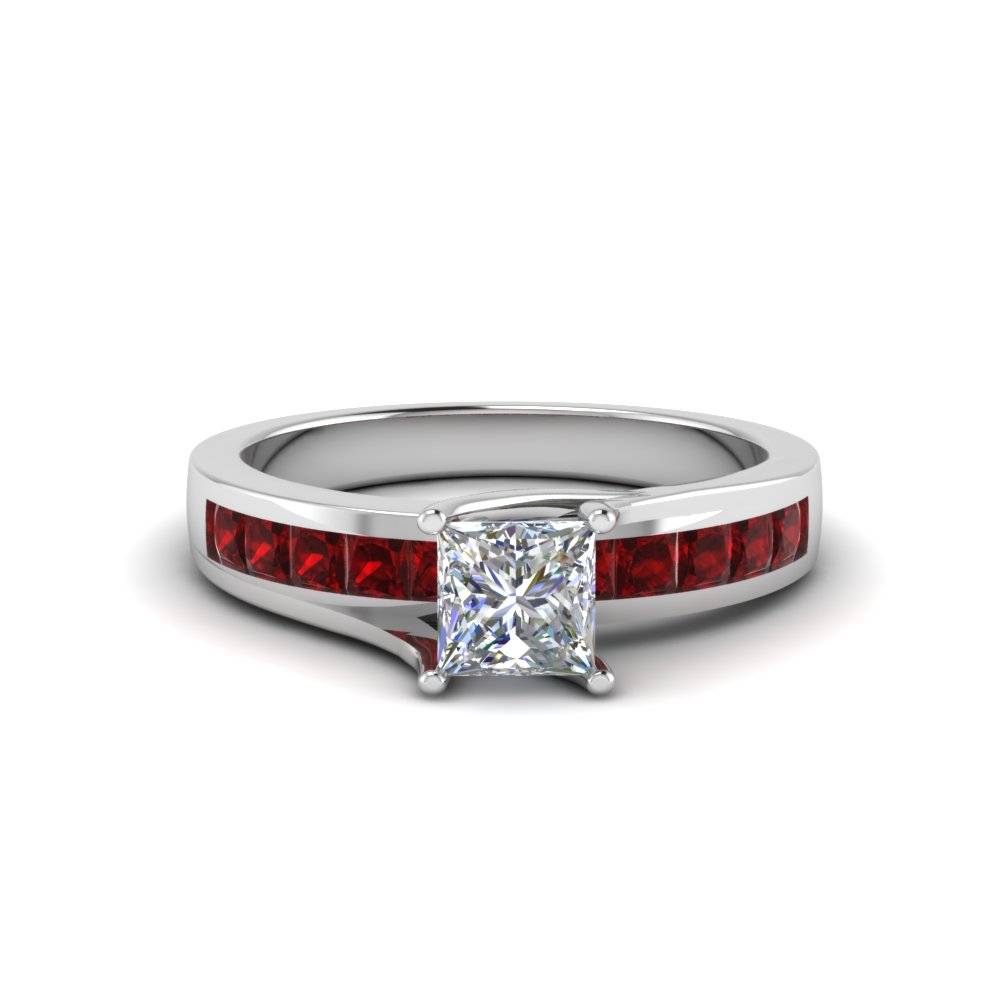 channel set ruby diamond ring