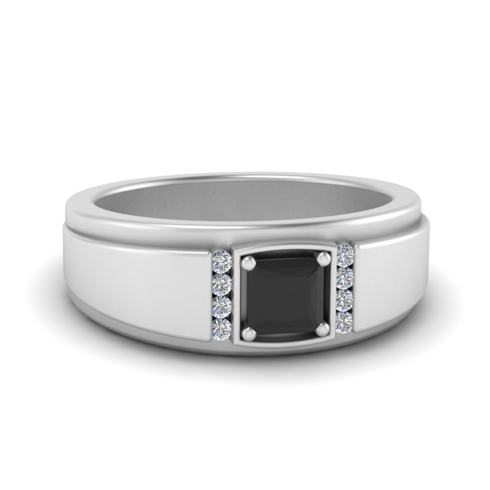 platinum rings for men with black diamonds