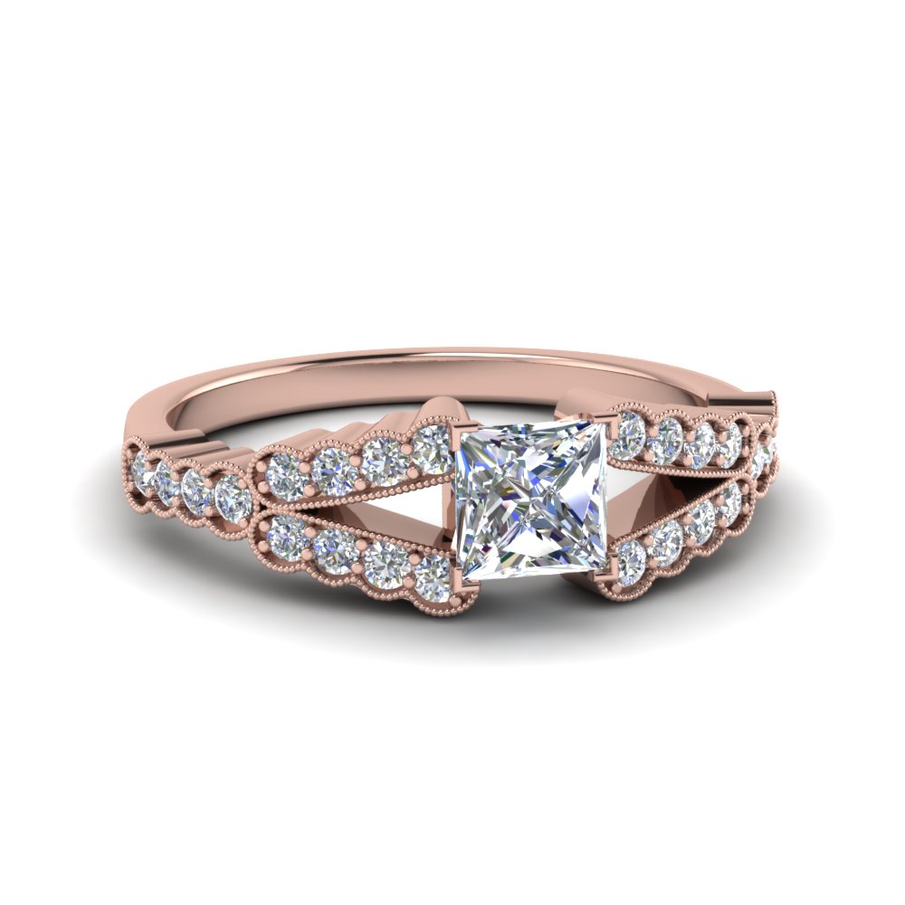 1/2 Carat Princess Cut Women Diamond Engagement Ring