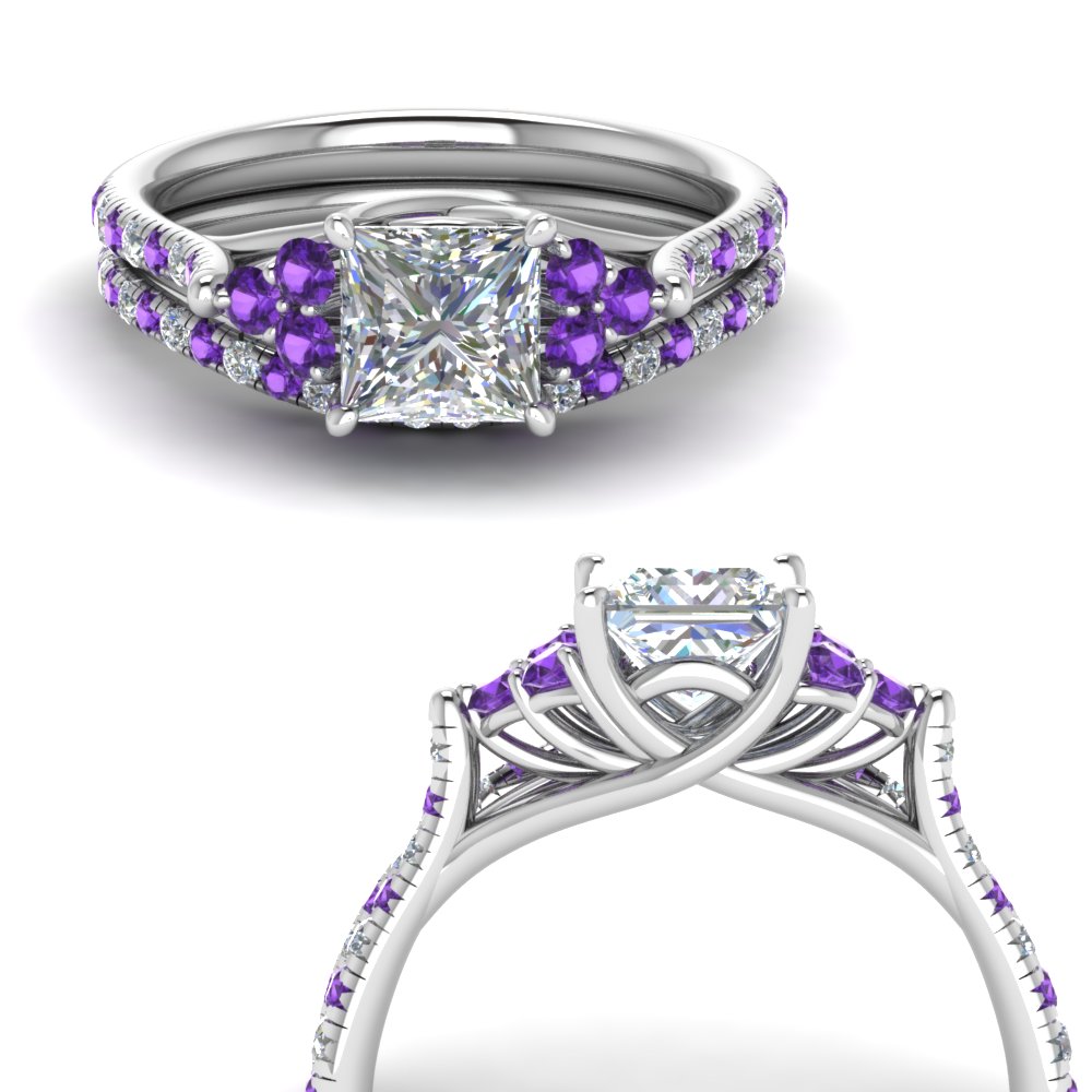 Purple Diamond Wedding Rings Wedding Rings Sets Ideas