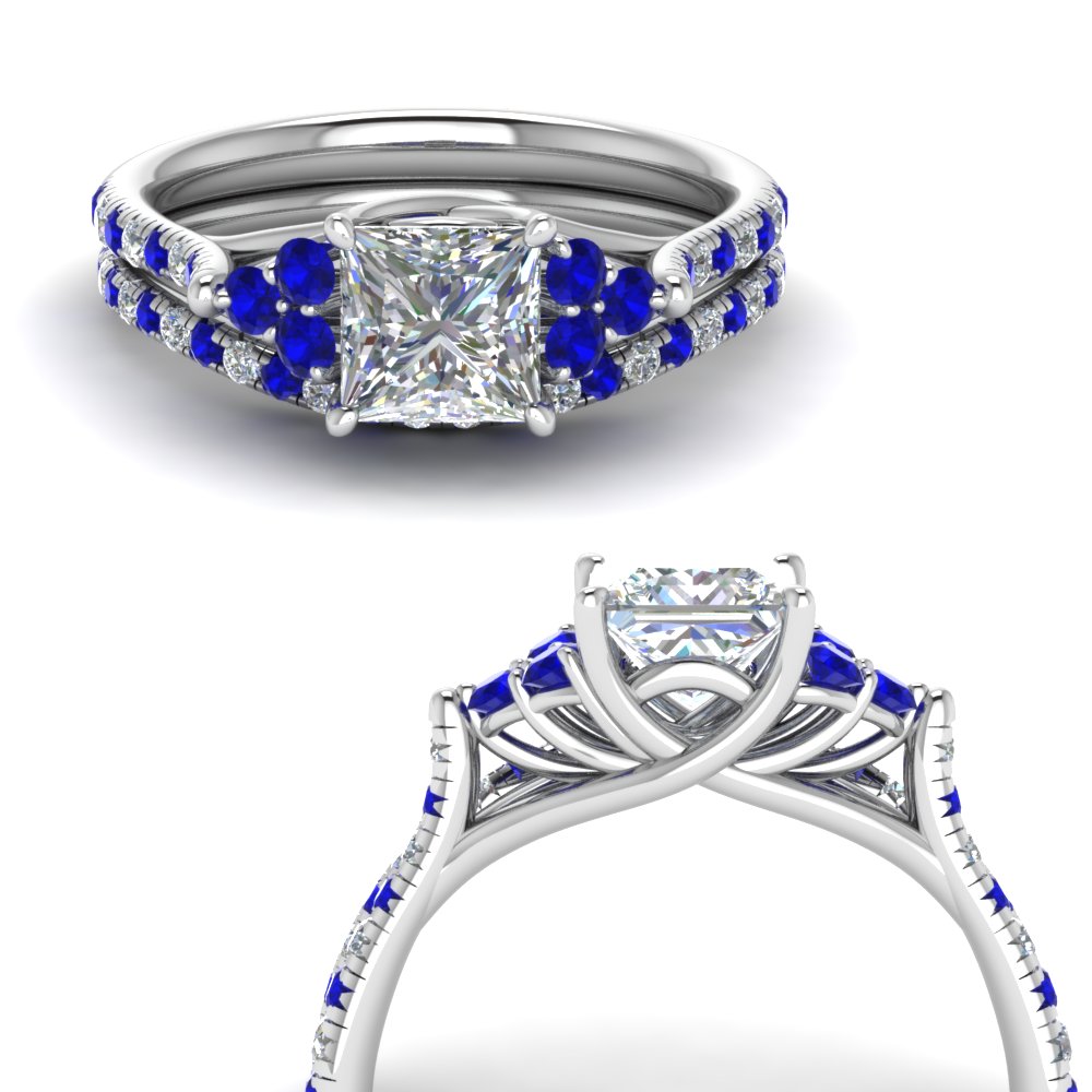 Princess Cut Sapphire Ring Sets