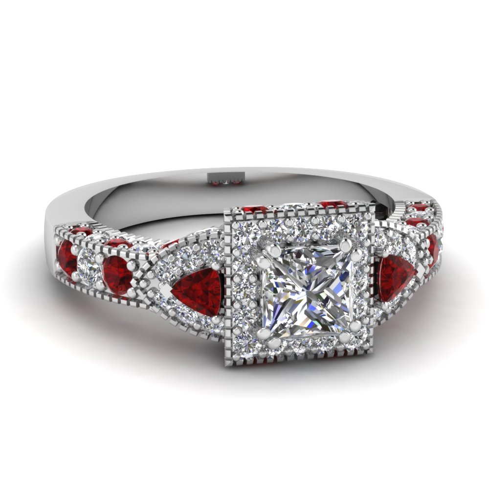 Square Art Nouveau Diamond Ring