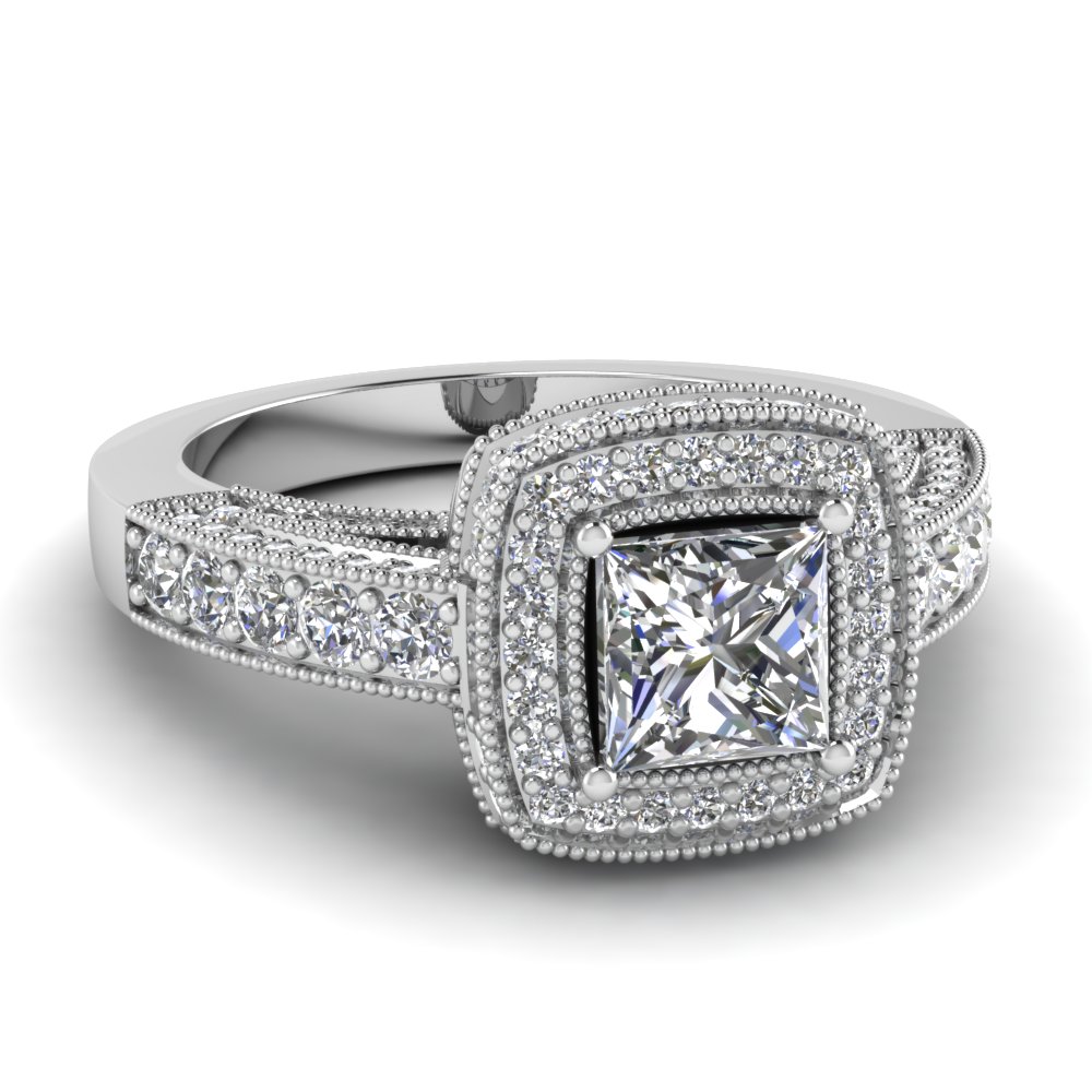 princess cut square halo victorian diamond vintage engagement ring in fdenr7731prr nl wg - Square Wedding Rings princess cut square halo victorian diamond vintage engagement ring in fdenr7731prr nl wg - Square Wedding Rings
