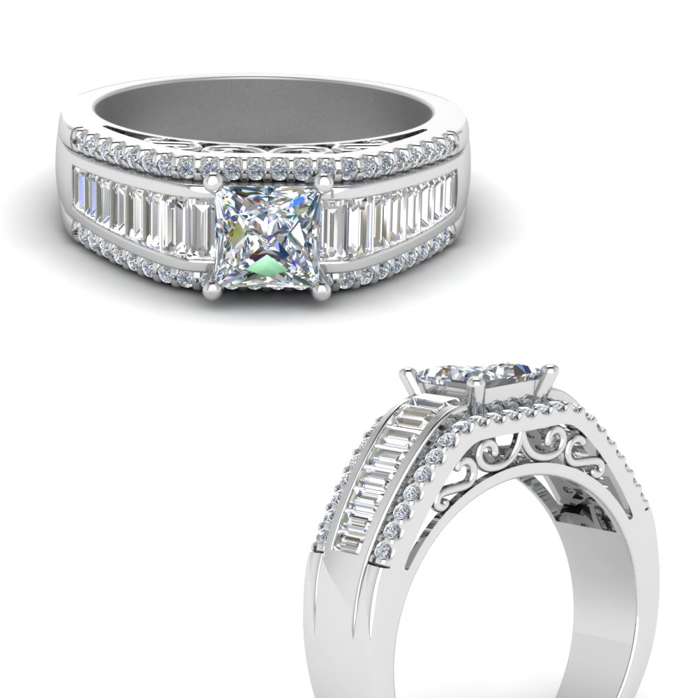princess-cut-trio-baguette-diamond-wide-band-engagement-ring-in-FD65555PRRANGLE3-NL-WG