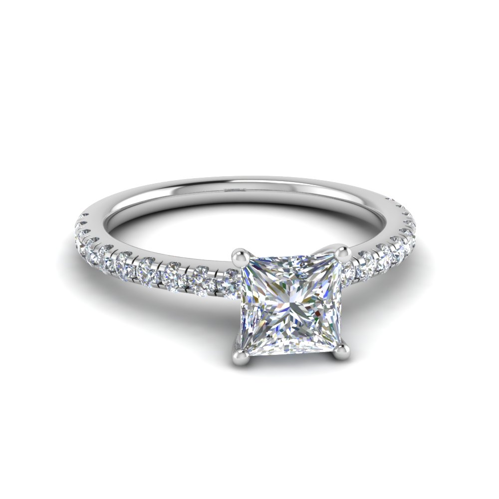 Princess Cut U Prong Diamond Ring