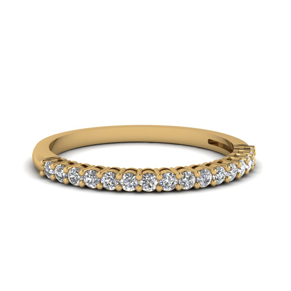 DB Classic Yellow Gold Half Pavé Diamond Wedding Ring | De ...