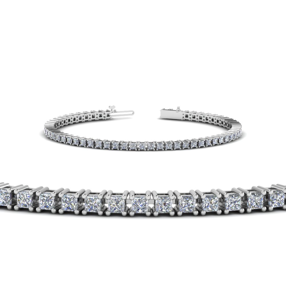 4 carat princess cut diamond tennis bracelet in FDBR00004PR NL WG