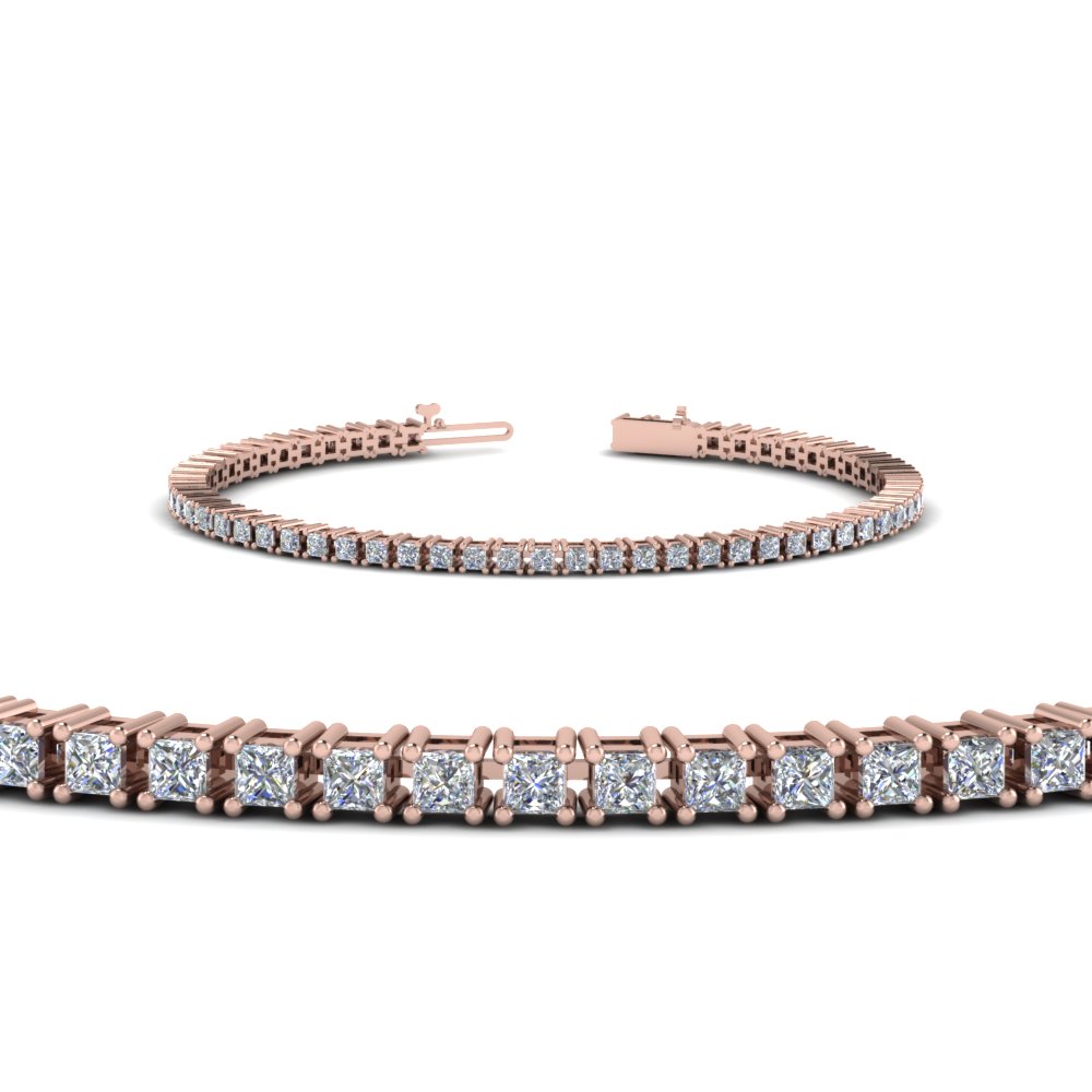 Kingsley Bracelet with Princess cut Tanzanite | 5.0 carats Square Tanzanite  Tennis in 14k White Gold | Diamondere