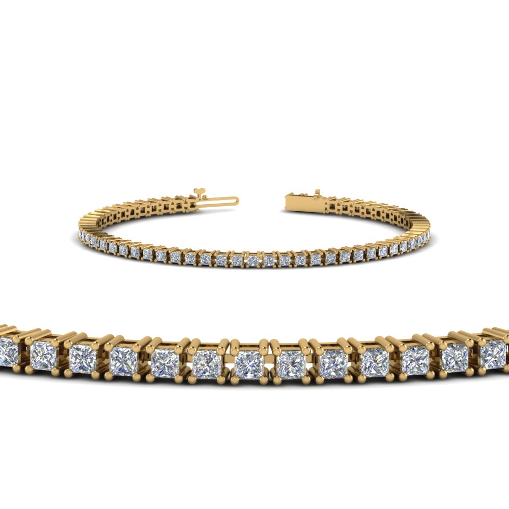 Bracelet Bangle Real 18k Yellow G/F Gold Ladies Diamond Simulated Tennis Design 