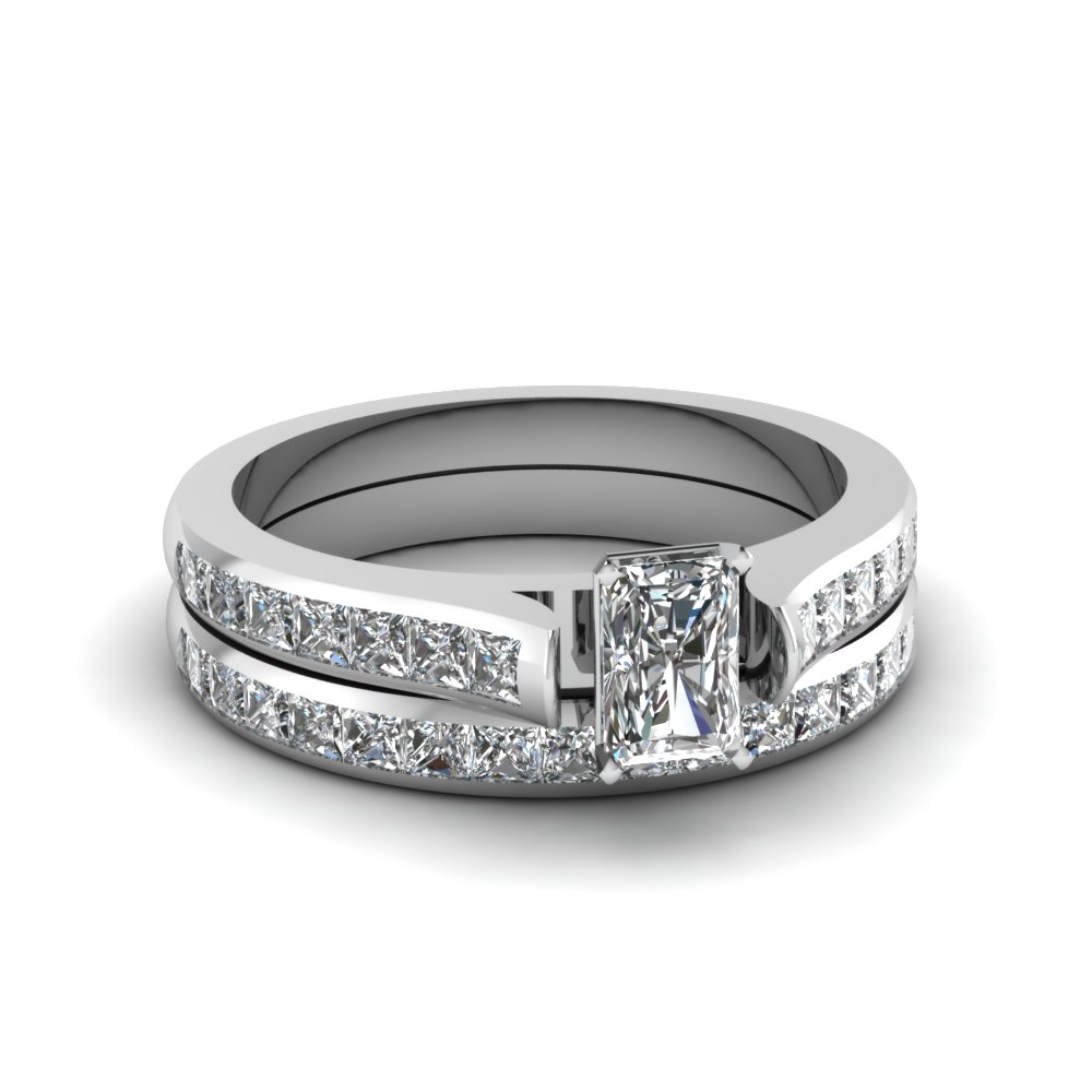 14kt White Gold Channel Set Diamond Wedding Band 0.60ct ...