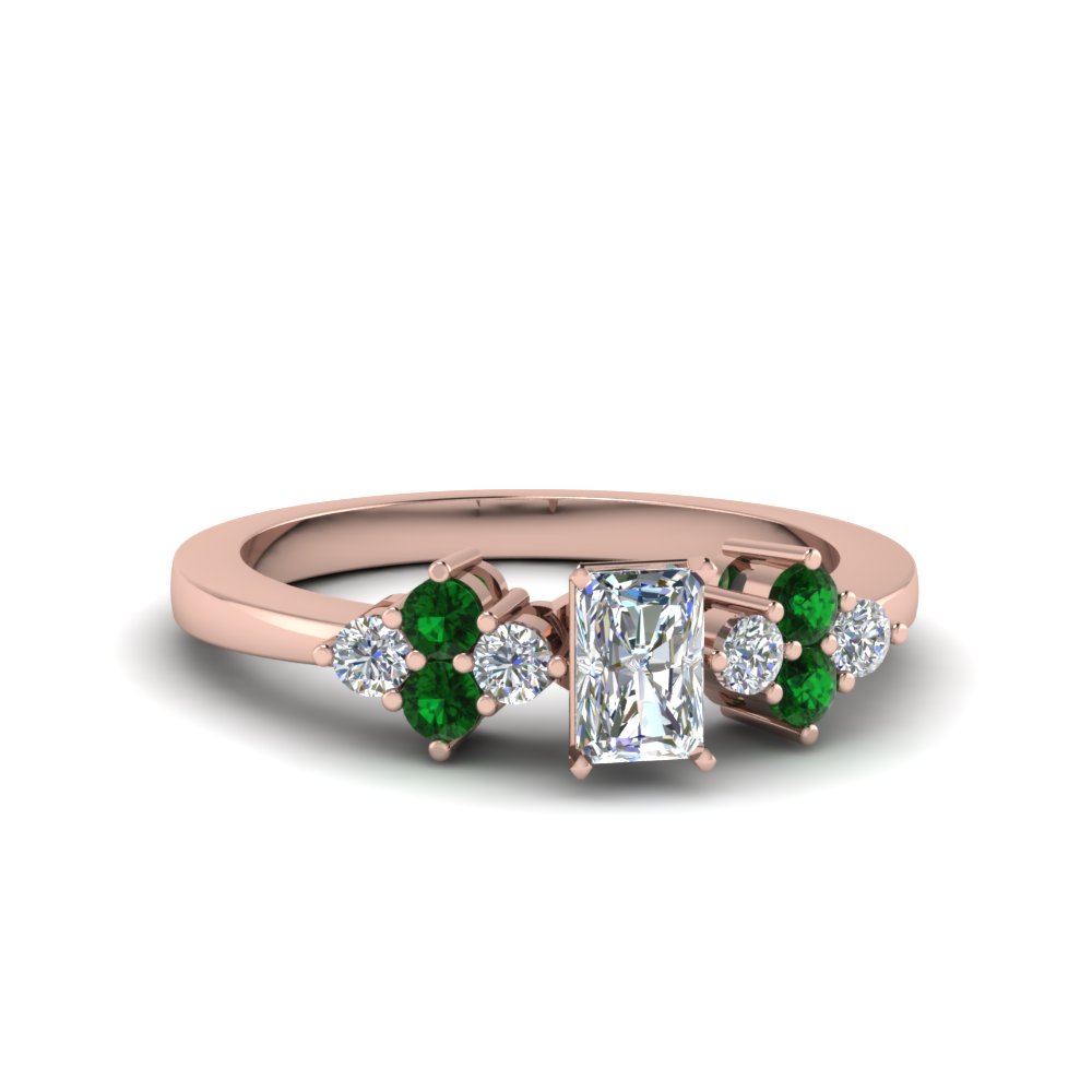 Radiant Cut Emerald Petite Rings