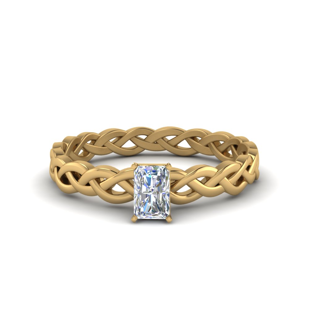 Gold Radiant Cut Solitaire Rings