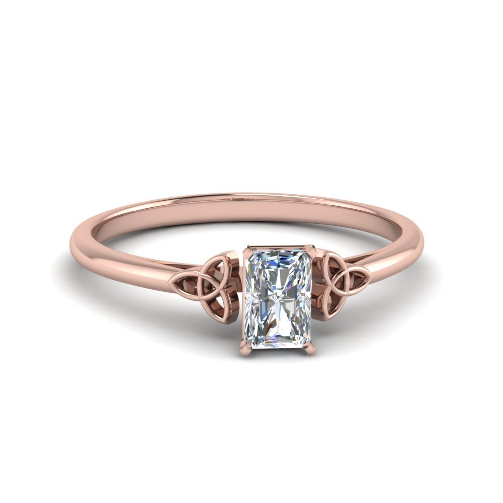Rose Gold Radiant Cut Solitaire Rings
