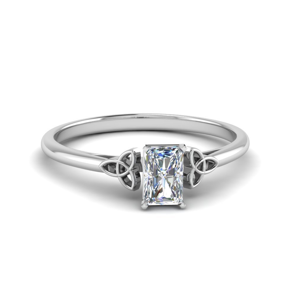 Radiant Cut White Gold Solitaire Rings