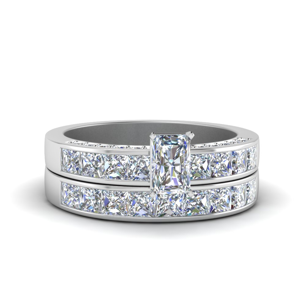 Radiant Cut Wedding Ring Set