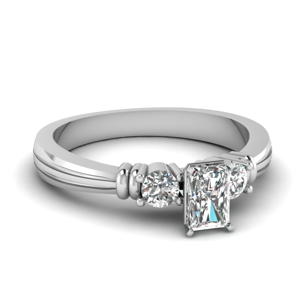5 stone radiant cut diamond ring