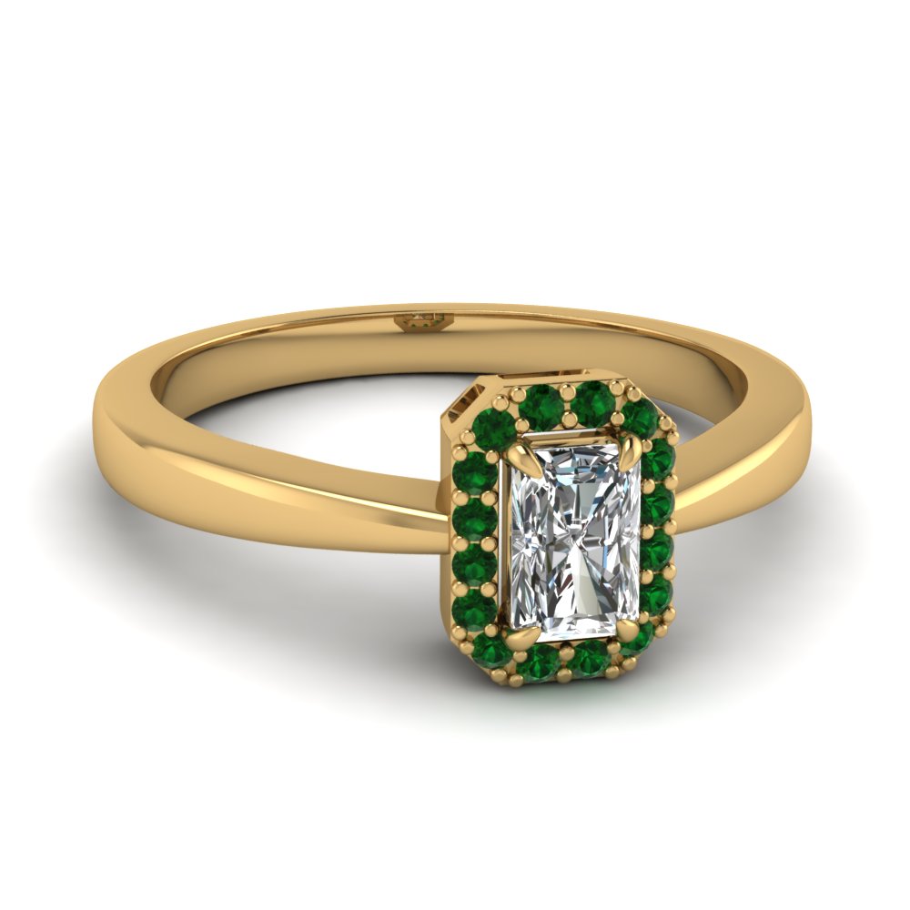 Radiant Cut Emerald Engagement Ring