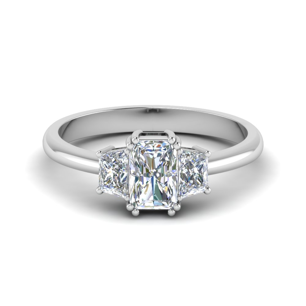 3 Stone Radiant Engagement Rings