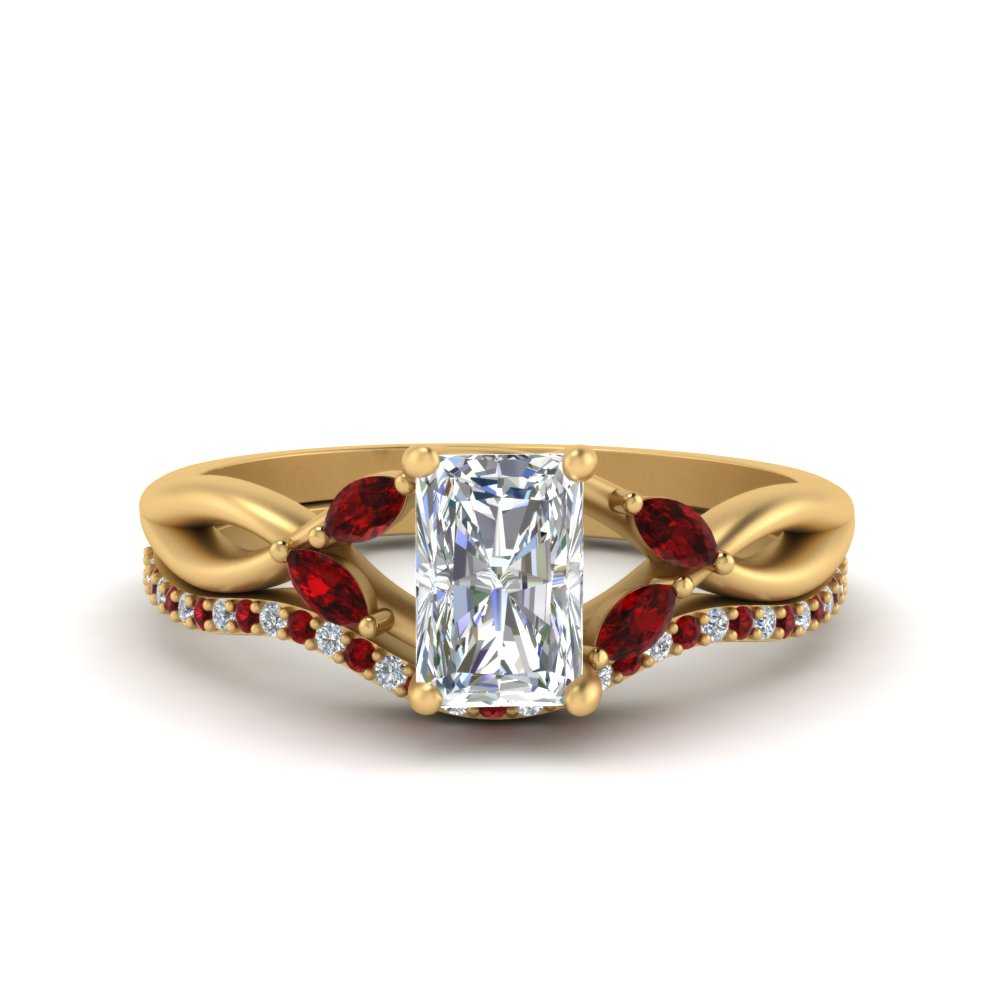 14K Yellow Gold Twisted Engagement Ring