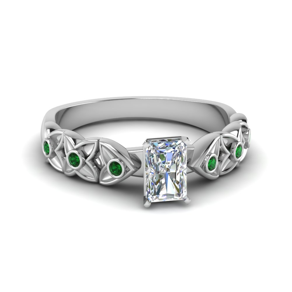 Floral Side Stone Diamond Ring