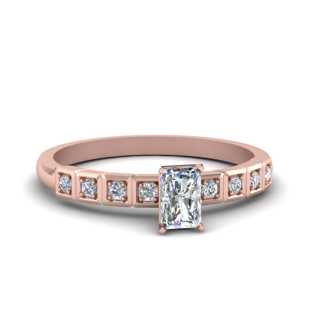 Petite Block Design Diamond Ring