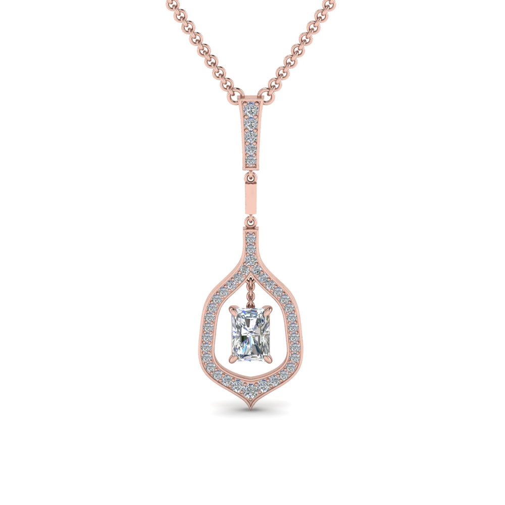 Radiant Drop Diamond Necklace