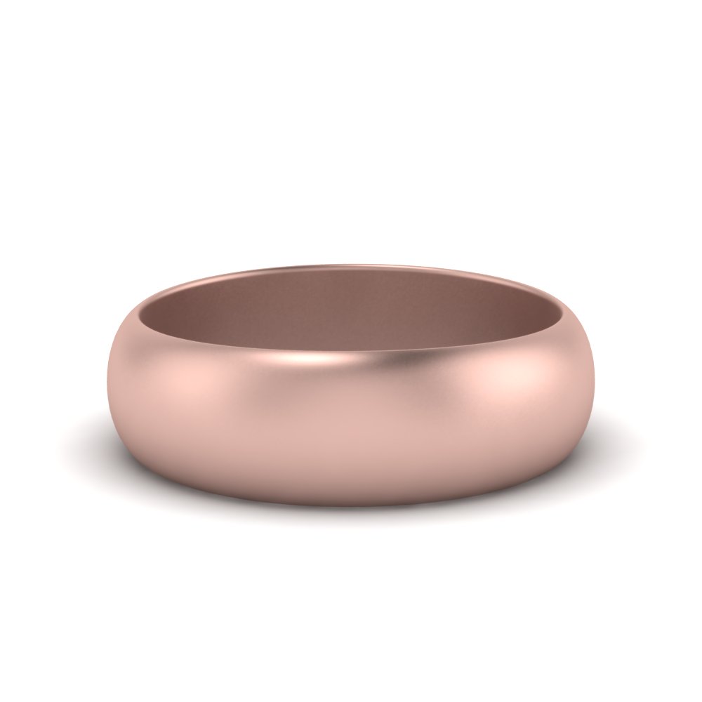 Matte Dome Wedding Band For Men 8MM In 
