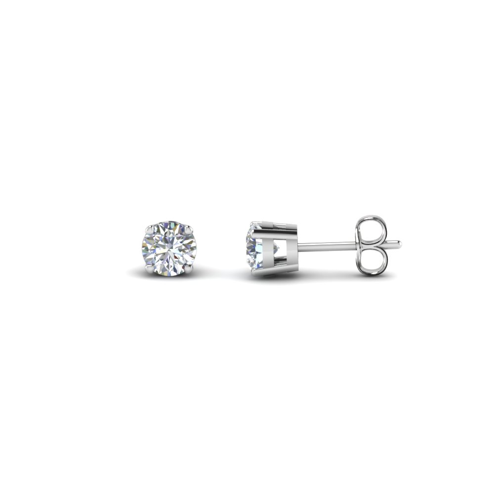 Round Cut 1 Carat Diamond Earrings In 18k White Gold Fascinating Round Cut 1 Carat Diamond Earrings In 18k White Gold Fdear4ro 0 50ct Nl Wg