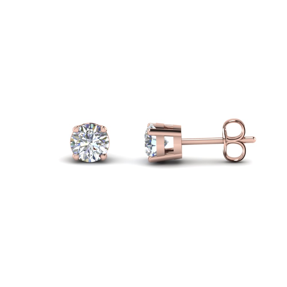Round Cut 3 Carat Diamond Earrings In 14k Rose Gold Fascinating Round Cut 3 Carat Diamond Earrings In 14k Rose Gold Fdear4ro 1 5ct Nl Rg